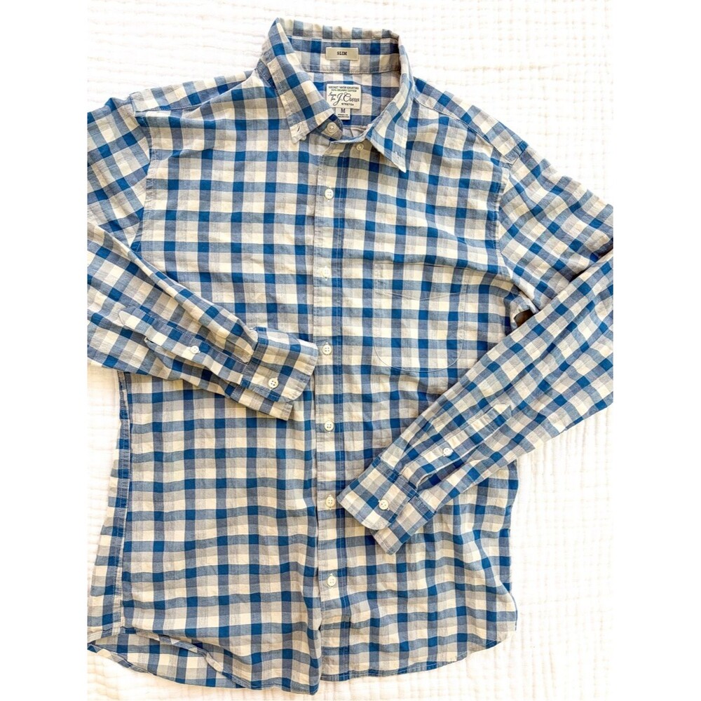 J.Crew Slim Secret Wash Organic Cotton Plaid Shirt Medium
